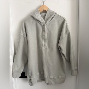 Aerie: Hooded Half Button-Up Pullover (ptp approx 25.5in) -Size Medium
